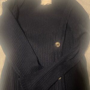 Navy Blue Ribbed Sweater